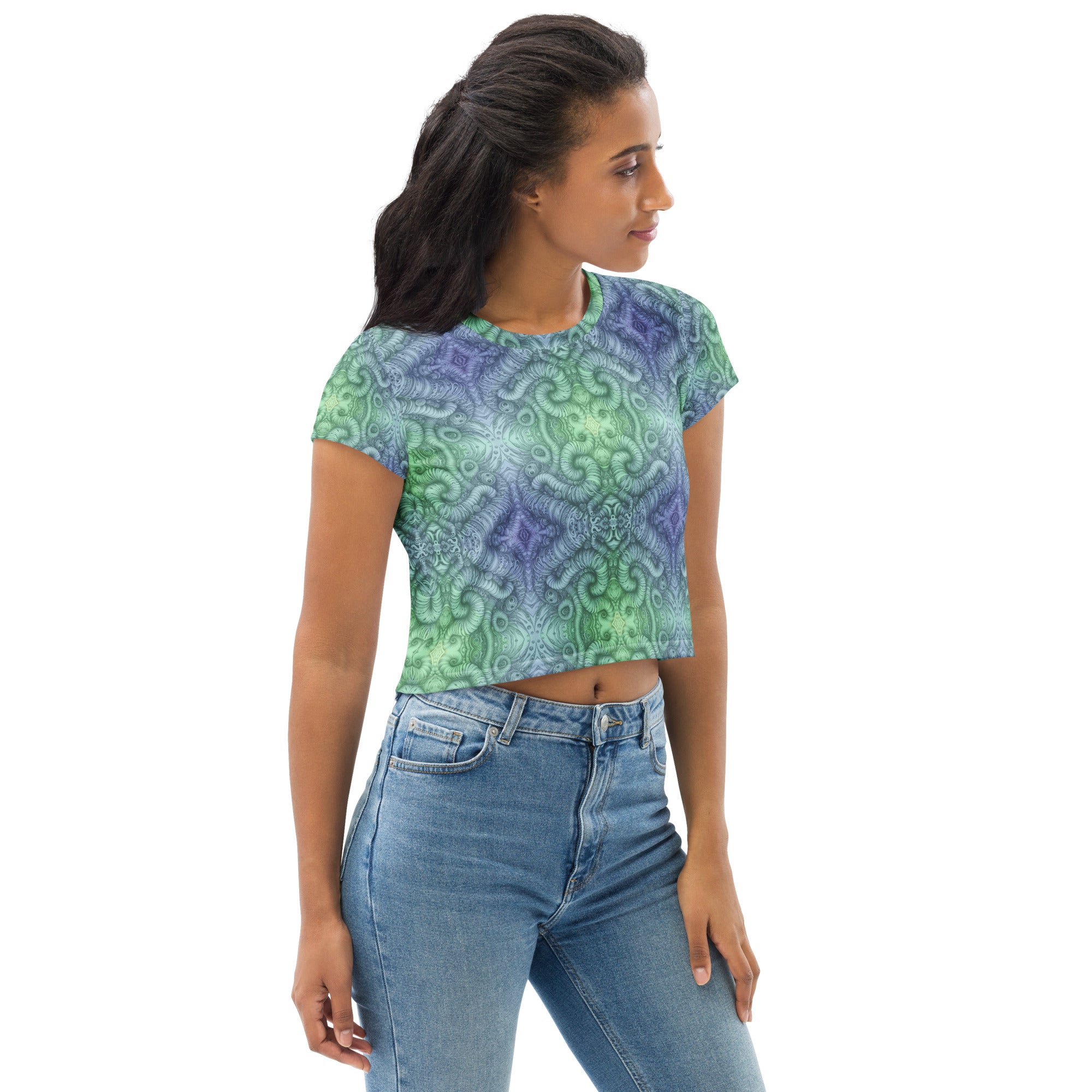 Wobz Realm All-Over Print Crop Tee